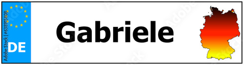 Car sticker sticker with name Gabriele  and map of germany
