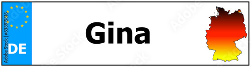 Car sticker sticker with name Gina and map of germany photo