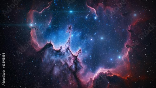 Nebula nd star cluster in outer space