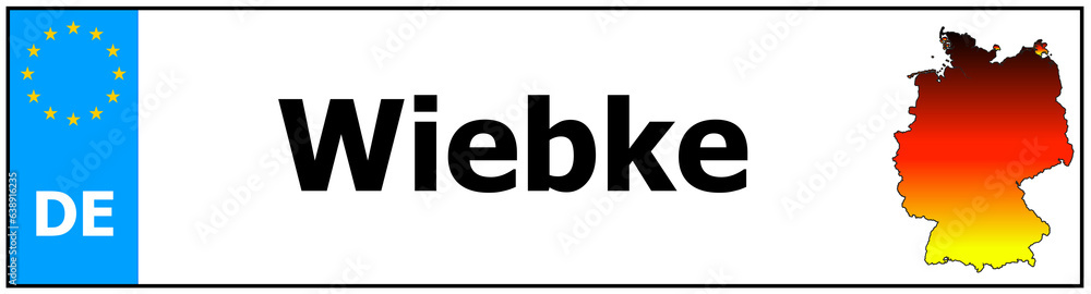 Car sticker sticker with name Wiebke and map of germany