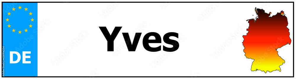 Car sticker sticker with name Yves and map of germany