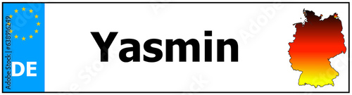Car sticker sticker with name Yasmin and map of germany photo