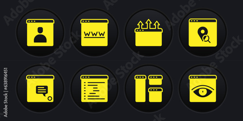 Set New chat messages notification, Infographic of city map, Browser window, incognito and Create account screen icon. Vector