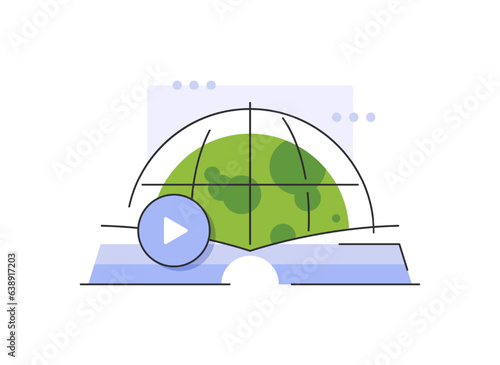 Online education, distance learning,flat design icon vector illustration