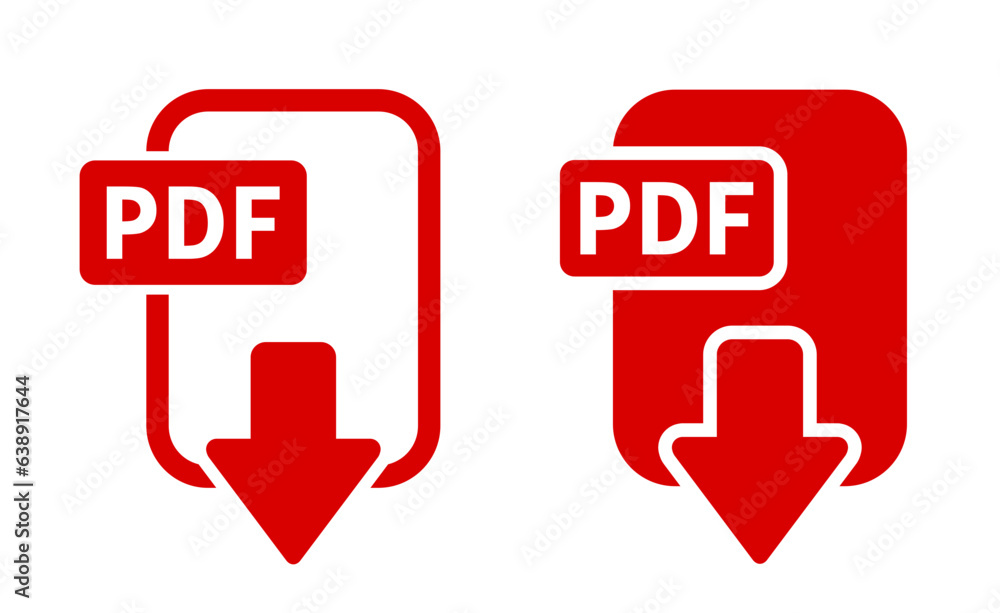 ikona pobierania plików PDF - obrazy, fototapety, plakaty 