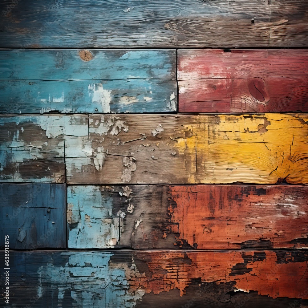 Planche de bois multi couleur usés et vintage Planche de bois multi couleur usés et vintage