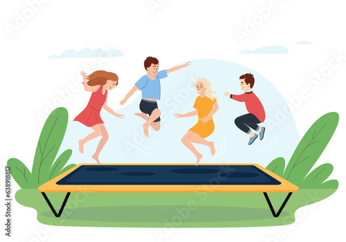 Jumping On Trampoline