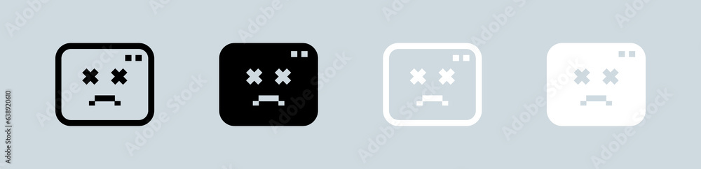 Foto Error icon set in black and white