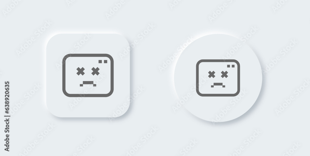 Error line icon in neomorphic design style. Disconnect network signs vector illustration. Error line icon in neomorphic design style. Disconnect network signs vector illustration.