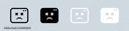 Error icon set in black and white. Disconnect network signs vector illustration.