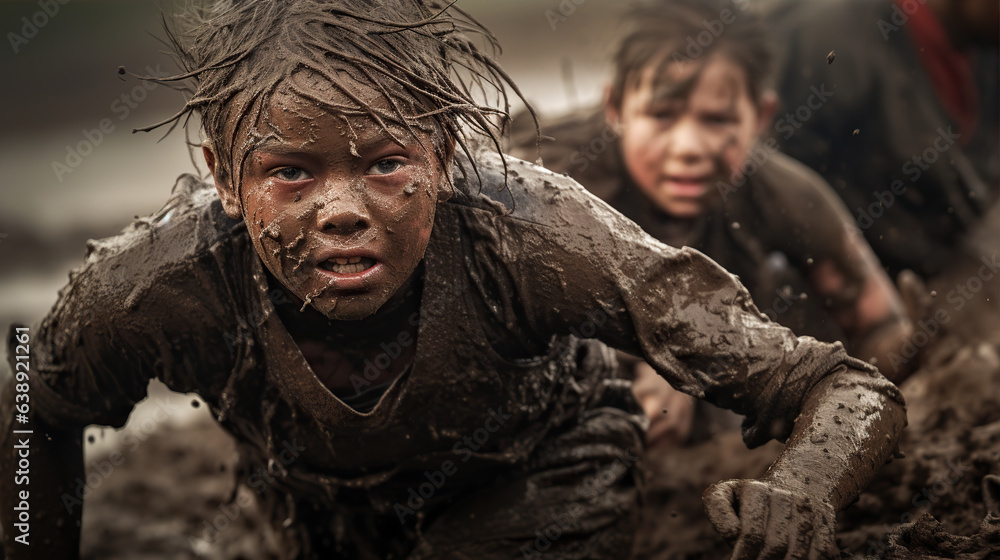 a child gleefully jumping into a puddle of mud a child gleefully jumping into a puddle of mud