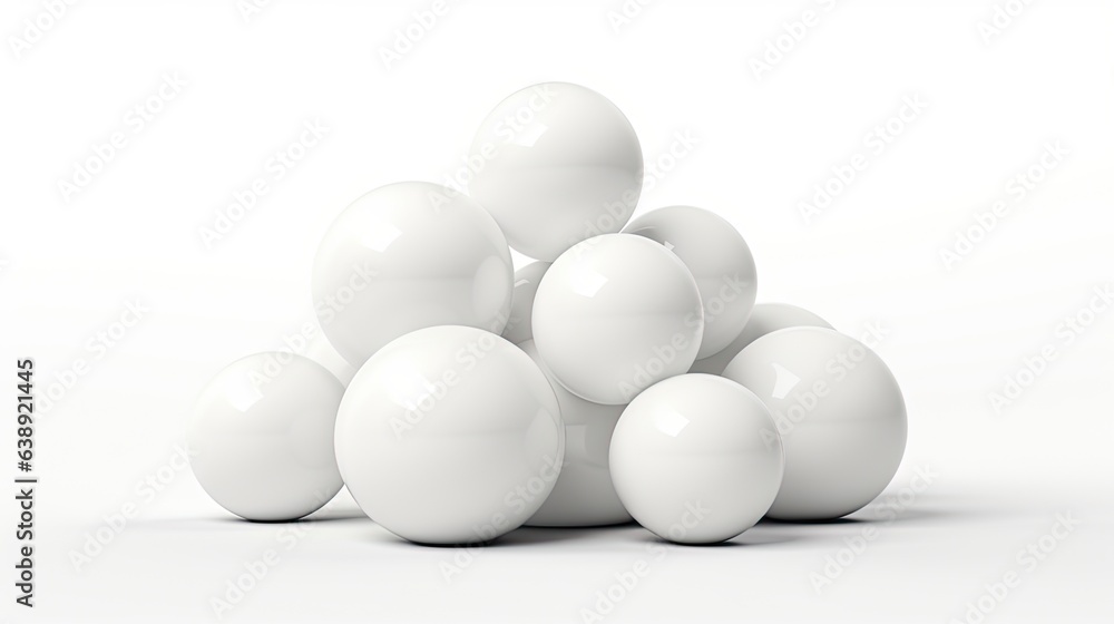 Abstract 3D Spheres in White Pile with Copy-Space. Geometry and Shape Concept for Business, Corporate Banner or Wallpaper Abstract 3D Spheres in White Pile with Copy-Space. Geometry and Shape Concept for Business, Corporate Banner or Wallpaper
