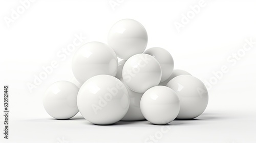 Abstract 3D Spheres in White Pile with Copy-Space. Geometry and Shape Concept for Business, Corporate Banner or Wallpaper