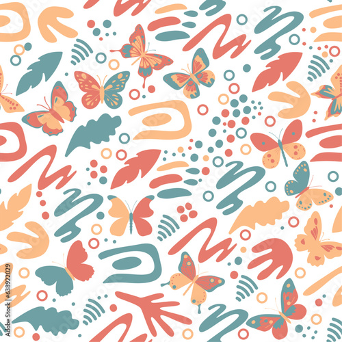 seamless pattern abstraction with butterflies