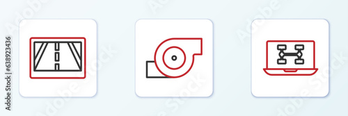 Free Download Set line Diagnostics condition of car, Gps device with map and Automotive turbocharger icon. Vector - GFXLoad