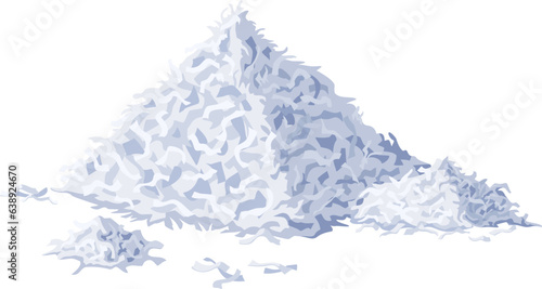 Heap of coconut flakes. Vector illustration isolated on white background.