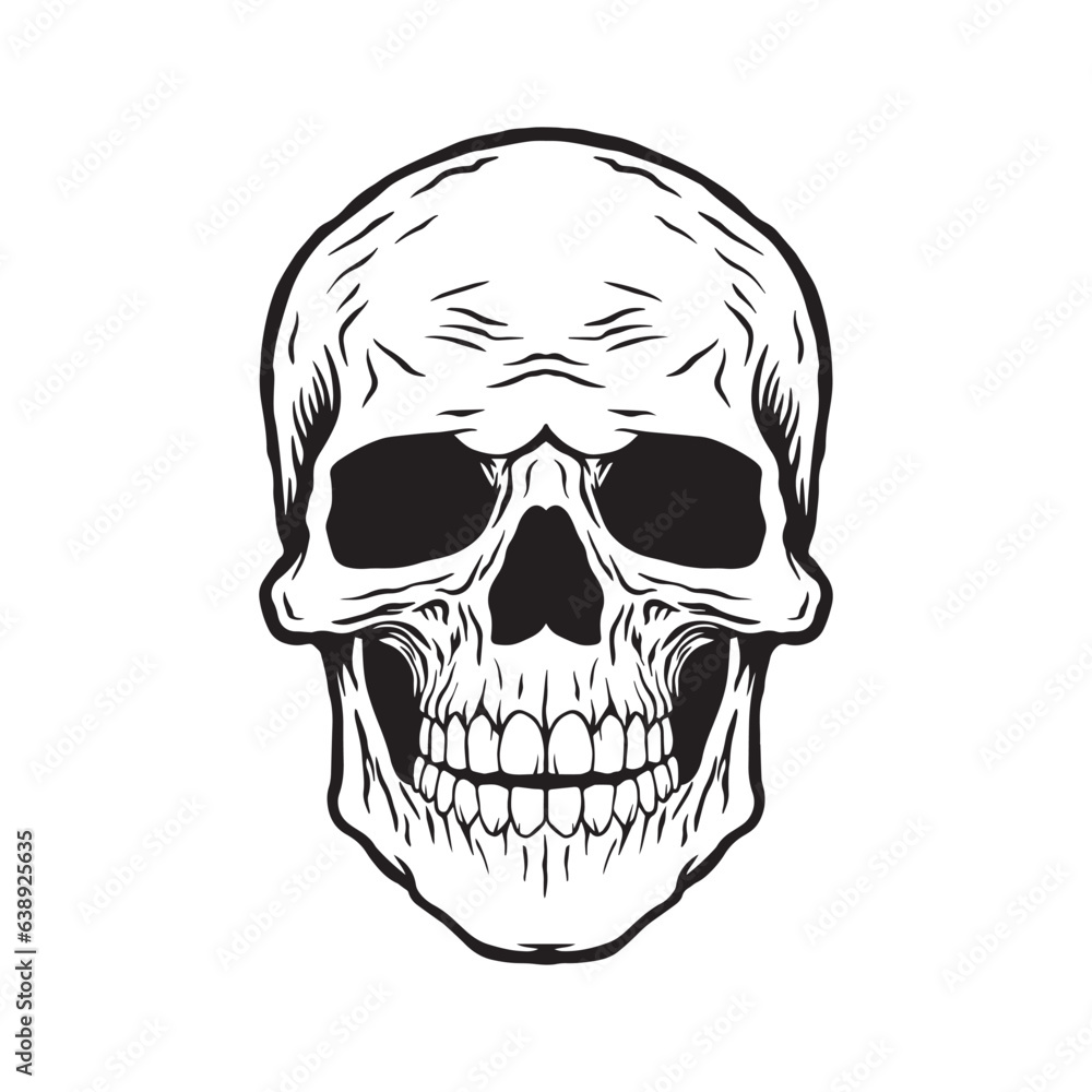 Skull hand drawn illustrations for the design of clothes, stickers, tattoo etc Skull hand drawn illustrations for the design of clothes, stickers, tattoo etc