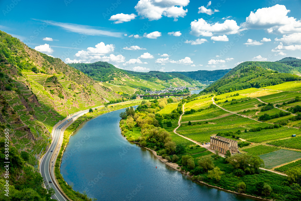 Obraz premium Kurze Entdeckungstour in der Moselregion beim Bremm - Rheinland-Pfalz - Deutschland