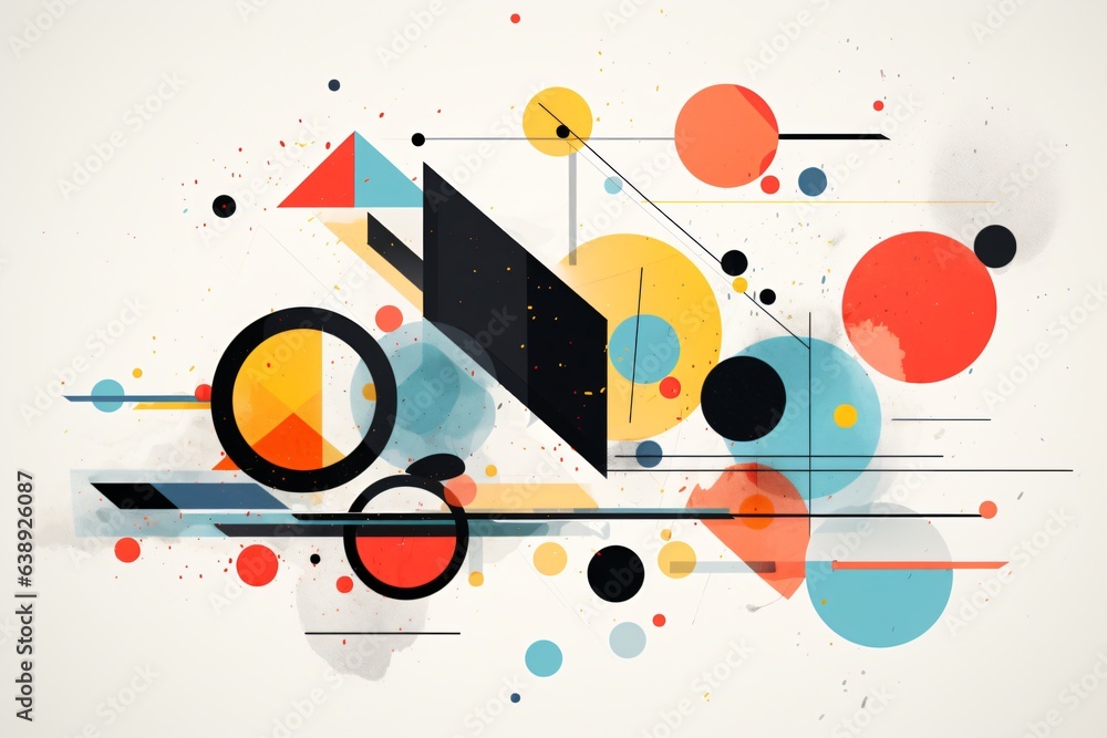 Obraz premium Geometric abstraction colorful modern art with shapes and lines