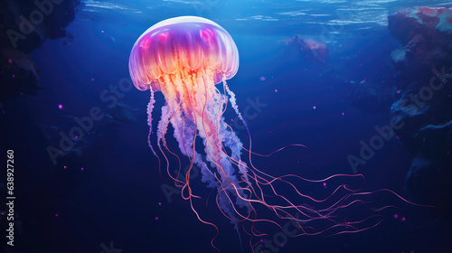 A jellyfish in sea