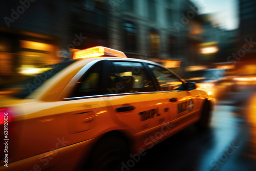 Cab at High Speed on Urban Motorway © Andrii 