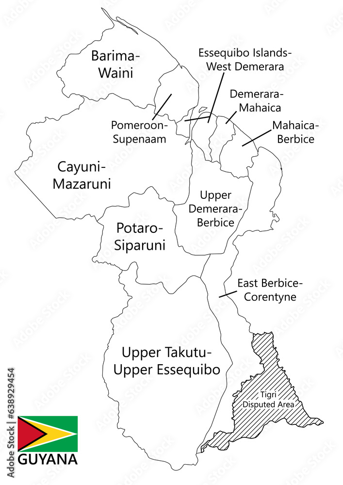 Obraz premium Map of Guyana