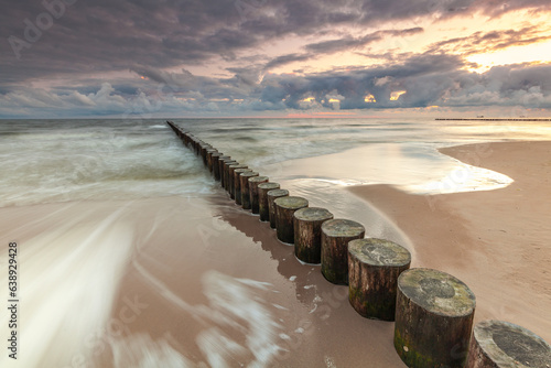 Beautiful view of Polish Baltic Sea at Niechorze. photo