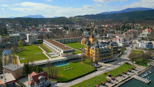 Falkensteiner Schlosshotel in the city of Velden at Lake Woerthersee in Austria - travel photography photo