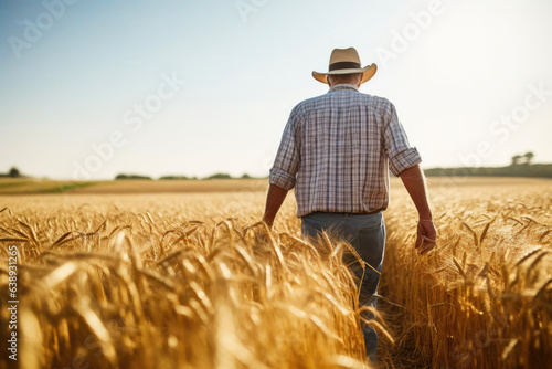 Harvest Harmony: Rural Walk in Wheat Field