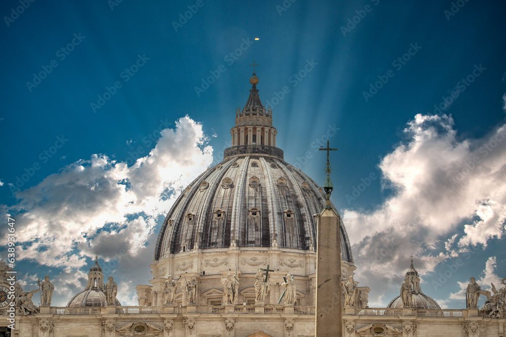 St. Peter's Basilica in Via della Conciliazione in Rome. Vatican City Rome Italy. Roman architecture. St. Peter's Cathedral. Italy
