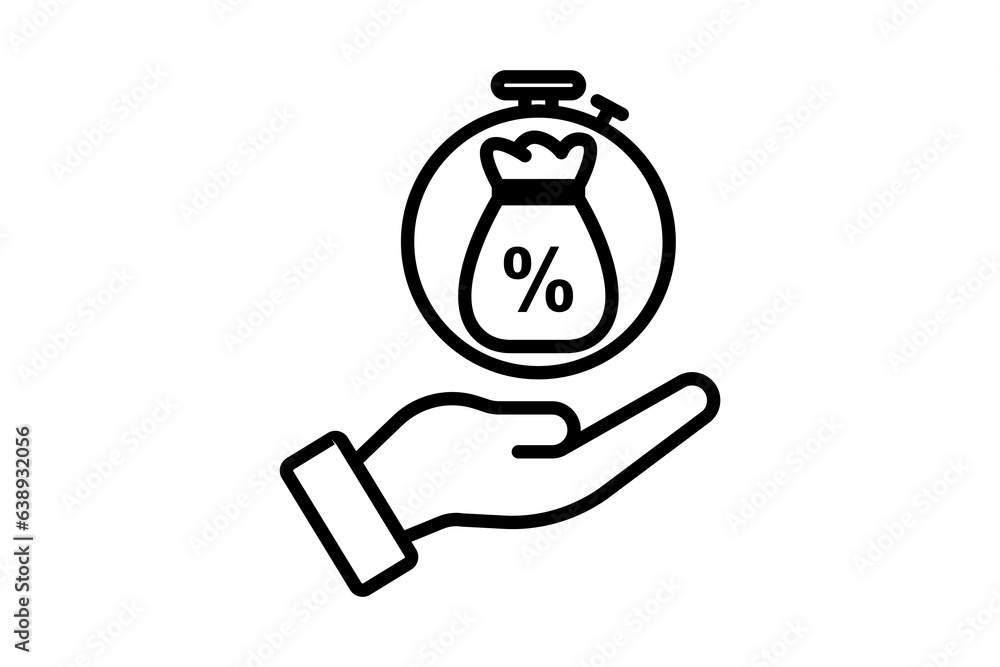 Money Management Icon. Icon related to Credit and Loan. suitable for web site design, app, user interfaces, printable etc. Line icon style. Simple vector design editable Money Management Icon. Icon related to Credit and Loan. suitable for web site design, app, user interfaces, printable etc. Line icon style. Simple vector design editable