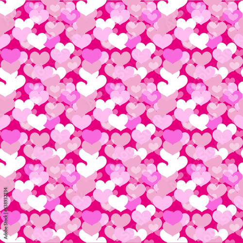 Romantic vector abstract geometric background with hearts