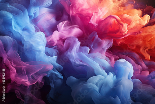 Wavy Rainbow Clouds of purple, yellow, and bright orange, in the style of vibrant stage backdrops, with light crimson free brushwork and a pastel color smokey background, 3D Rendered