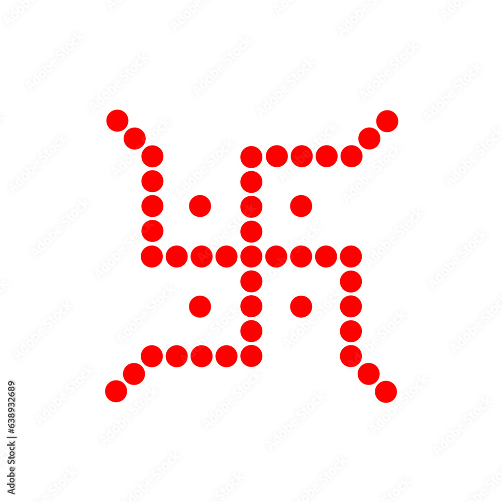 Swastika vector icon with red dots. Hindu holy symbol. Swastika vector icon with red dots. Hindu holy symbol.
