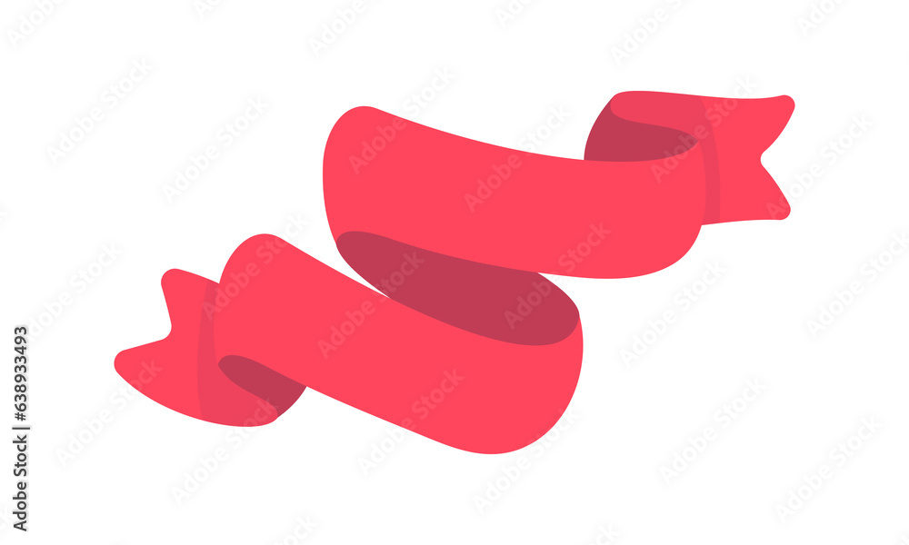 ribbon banner red fluttering for decorating a cute text frame