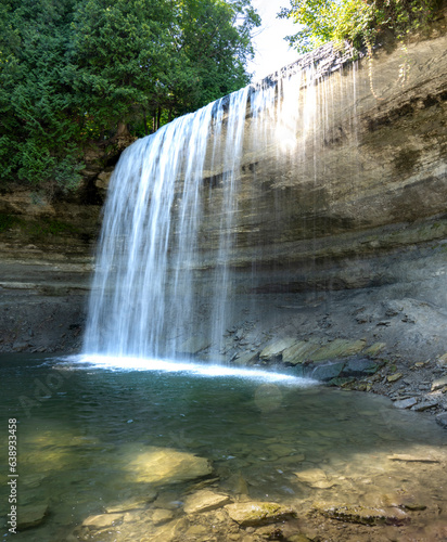 A peaceful view of Bridal Veil falls on Manitoulin Island