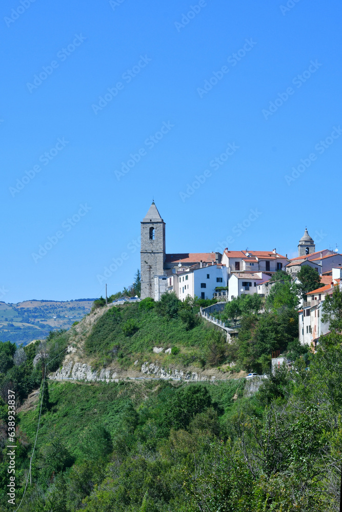 Panoramic view of Agnone, an old village in the mountains of the province of Isernia, Italy.