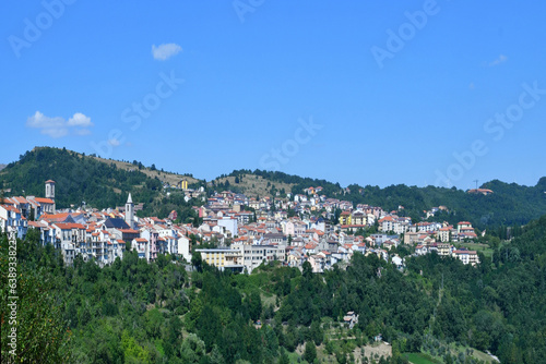 Panoramic view of Agnone, an old village in the mountains of the province of Isernia, Italy. © Giambattista