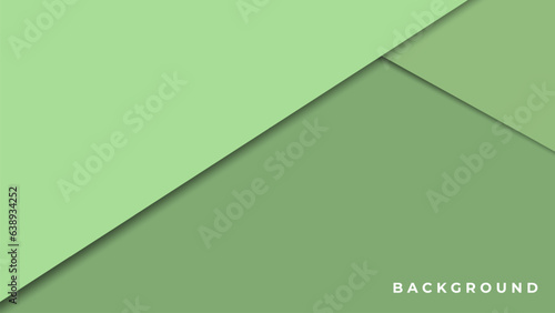 Bild auf Leinwand Geometric green background with papercut style
