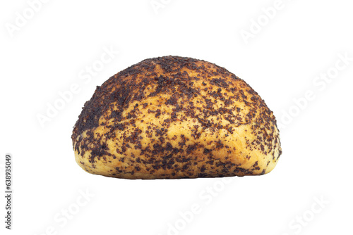 Bun, sweet bun with poppy seeds isolated from background