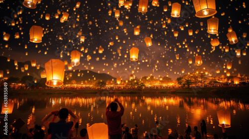 Yi Peng festival lantern festival Chiang Mai, Thailand