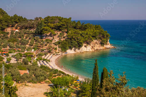 Canvas Print greek island samos tourist attractions and beaches