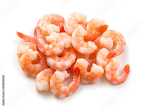 fresh shrimps meat on a white background