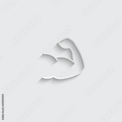 paper  biceps icon muscle vector icon sports sign sport club fitness logo symbol