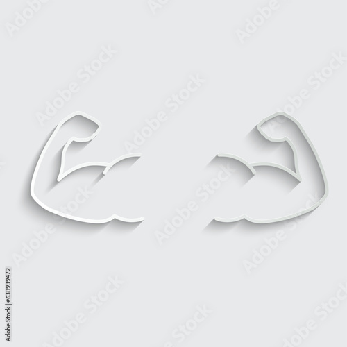 paper  biceps icon muscle vector icon sports sign sport club fitness logo symbol