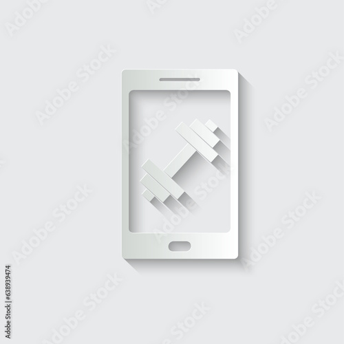paper fitness icon vector fitness app sign