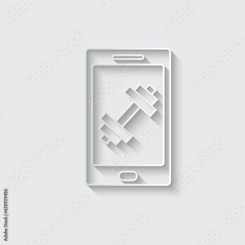 paper fitness icon vector fitness app sign