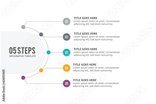 5 Steps Options Circle Business Infographic Template Design