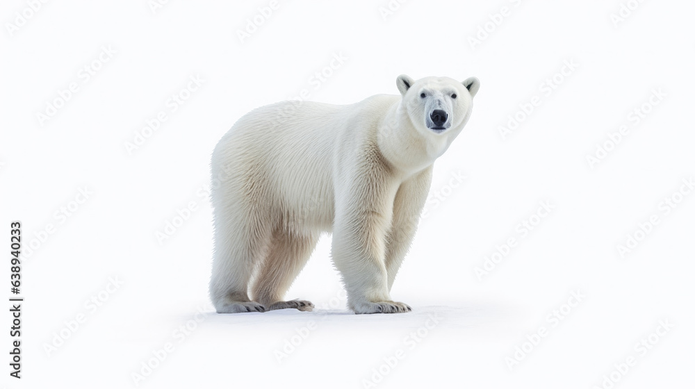 a polar bear isolated on the white background. generative ai a polar bear isolated on the white background. generative ai