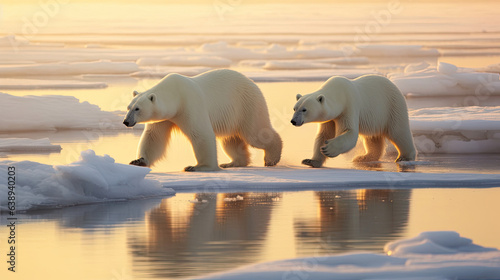 Polar bears are drilling ice. generative ai